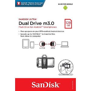 Pen Drive Sandisk 128GB Ultra Dual Drive USB 3.0 para Android