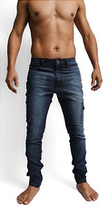 Calça Jeans Bolso Cargo - Loja His