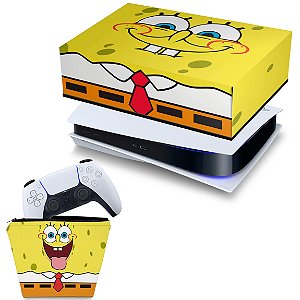 KIT PS5 Capa e Case Controle - Bob Esponja