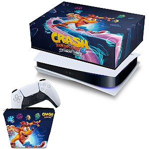 KIT PS5 Fat Capa e Case Controle - Crash Bandicoot 4