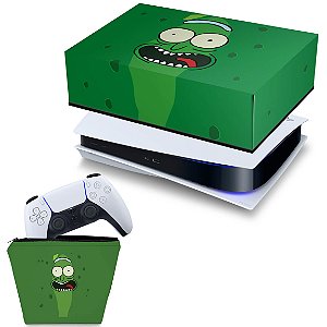KIT PS5 Capa e Case Controle - Pickle Rick And Morty