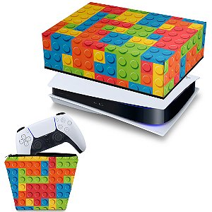 KIT PS5 Fat Capa e Case Controle - Lego Peça