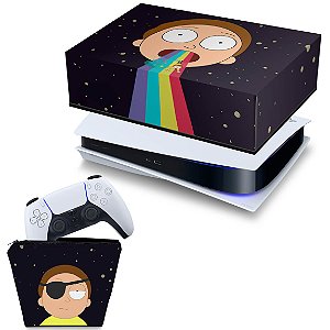 KIT PS5 Fat Capa e Case Controle - Morty Rick And Morty