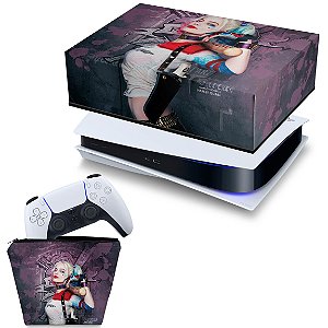 KIT PS5 Capa e Case Controle - Arlequina Harley Quinn