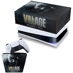 KIT PS5 Fat Capa e Case Controle - Resident Evil Village