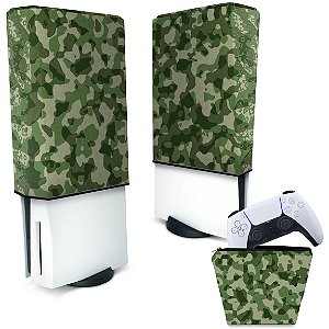 KIT Capa PS5 e Case Controle - Camuflado Verde