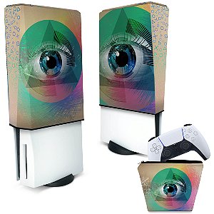 KIT Capa PS5 Fat e Case Controle - Abstrato #89