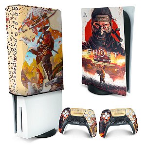 KIT PS5 Skin e Capa Anti Poeira - Ghost Of Tsushima Director's Cut