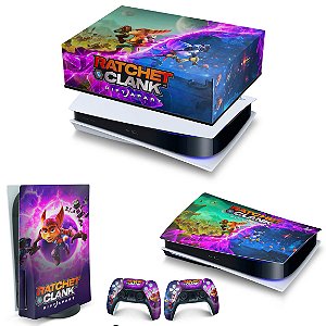 KIT PS5 Capa Anti Poeira e Skin - Ratchet & Clank Rift Apart