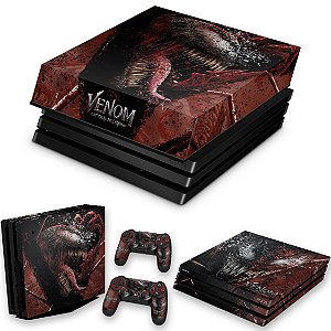 KIT PS4 Pro Skin e Capa Anti Poeira - Venom Tempo de Carnificina