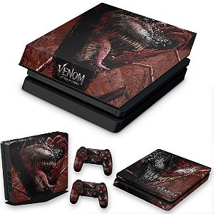 KIT PS4 Slim Skin e Capa Anti Poeira - Venom Tempo de Carnificina