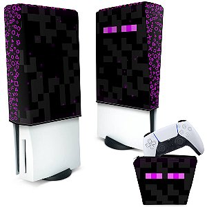 KIT Capa PS5 e Case Controle - Minecraft Enderman