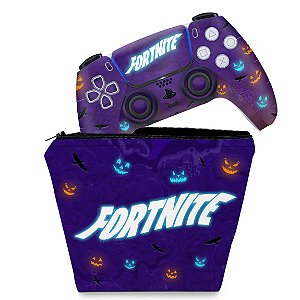 KIT Capa Case e Skin PS5 Controle - Fortnite