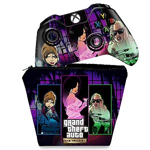 KIT Capa Case e Skin Xbox One Fat Controle - GTA The Trilogy