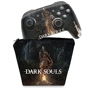 KIT Capa Case e Skin Nintendo Switch Pro Controle - Dark Souls Remastered