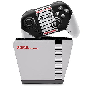 KIT Capa Case e Skin Nintendo Switch Pro Controle - Nintendinho Nes