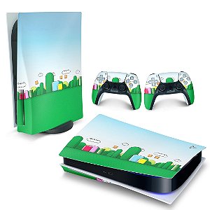 KIT PS5 Skin e Capa Anti Poeira - Super Mario - Pop Arte Skins