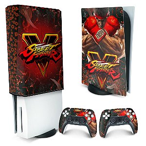 KIT PS5 Skin e Capa Anti Poeira - Street Fighter V