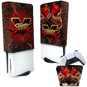 KIT Capa PS5 Fat e Case Controle - Street Fighter V