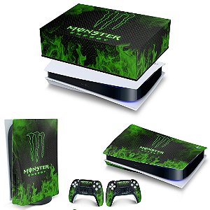 KIT PS5 Capa Anti Poeira e Skin - Monster Energy Drink