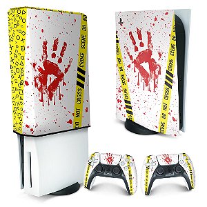 KIT PS5 Skin e Capa Anti Poeira - Cena De Crime Scene