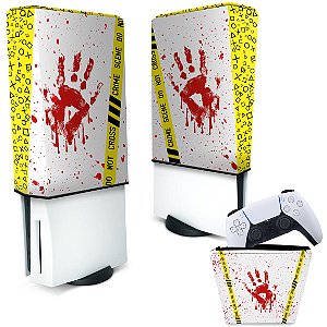 KIT Capa PS5 e Case Controle - Cena De Crime Scene