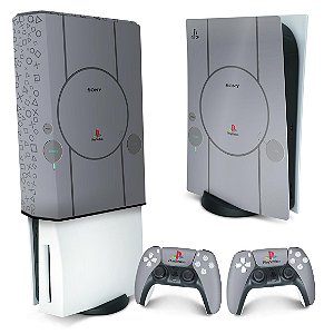 KIT PS5 Skin e Capa Anti Poeira - Sony Playstation 1