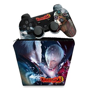 KIT Capa Case e Skin PS2 Controle - Devil May Cry 3