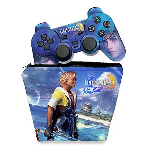 KIT Capa Case e Skin PS2 Controle - Final Fantasy X