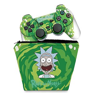 KIT Capa Case e Skin PS2 Controle - Rick And Morty