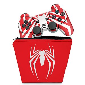 KIT Capa Case e Skin PS2 Controle - Spider-man Homem-Aranha