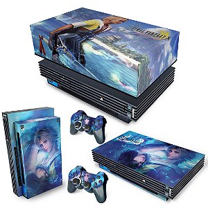 KIT PS2 Fat Skin e Capa Anti Poeira - Final Fantasy X