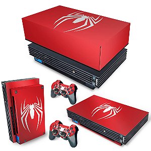 KIT PS2 Fat Skin e Capa Anti Poeira - Spider-man Homem-Aranha