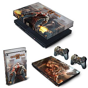 KIT PS2 Slim Skin e Capa Anti Poeira - God Of War 2 II