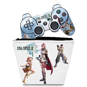 KIT Capa Case e Skin PS3 Controle - Final Fantasy Xiii #b