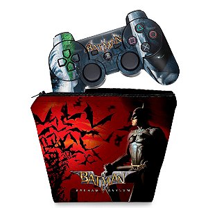 KIT Capa Case e Skin PS3 Controle - Batman Arkham