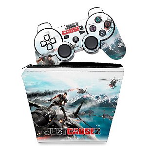 KIT Capa Case e Skin PS3 Controle - Just Cause 2