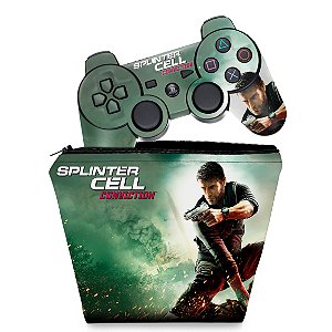 KIT Capa Case e Skin PS3 Controle - Splinter Cell