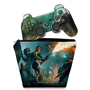 KIT Capa Case e Skin PS3 Controle - Lara Tomb Raider