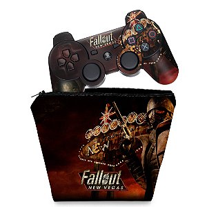 KIT Capa Case e Skin PS3 Controle - Fallout New