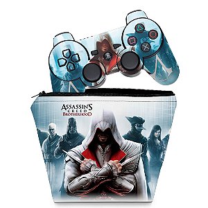 KIT Capa Case e Skin PS3 Controle - Assassins Creed Brotherhood #C