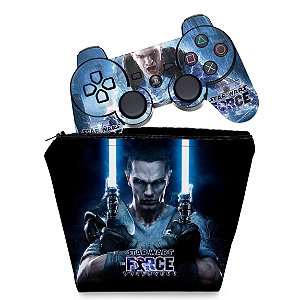 KIT Capa Case e Skin PS3 Controle - Star Wars Force