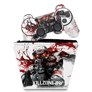 KIT Capa Case e Skin PS3 Controle - Killzone 3