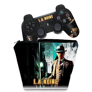KIT Capa Case e Skin PS3 Controle - L.A. Noire