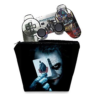 KIT Capa Case e Skin PS3 Controle - Batman Coringa