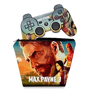 KIT Capa Case e Skin PS3 Controle - Max Payne 3