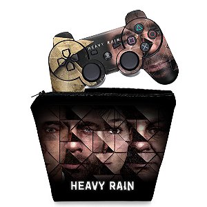 KIT Capa Case e Skin PS3 Controle - Heavy Rain