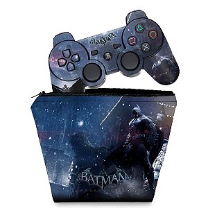 KIT Capa Case e Skin PS3 Controle - Batman Arkham Origins