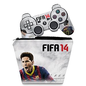 KIT Capa Case e Skin PS3 Controle - Fifa 14 2014