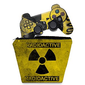 KIT Capa Case e Skin PS3 Controle - Radioativo